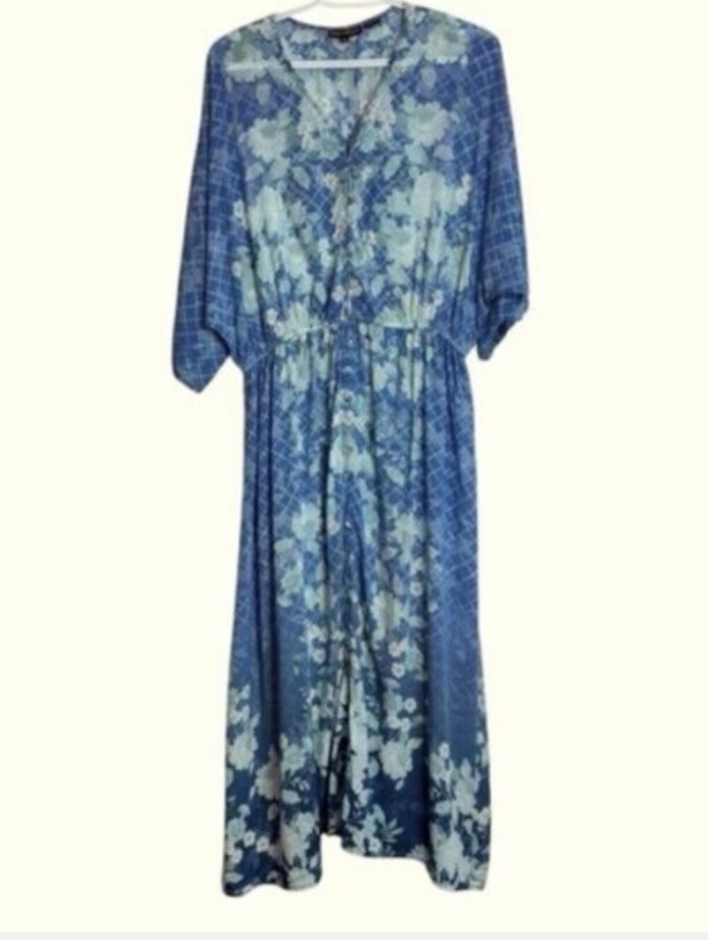 (MP) Tolani Blue Floral Maxi Dress Comfy Cool Summer Vacation Beach Wedding